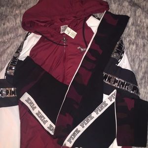 SOLD PINK Bling Anorak & Deep Ruby Camo Leggings